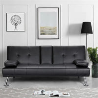 Canapé-lit futon inclinable moderne Yaheetech en simili-cuir