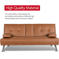 Canapé-lit futon inclinable moderne Yaheetech en simili-cuir