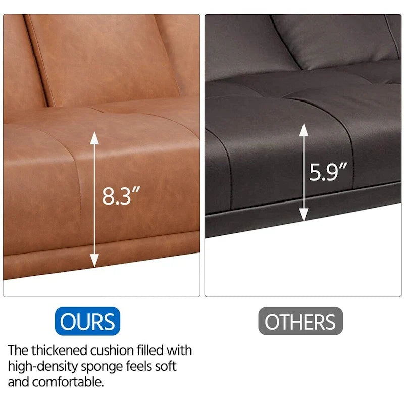 Canapé-lit futon inclinable moderne Yaheetech en simili-cuir