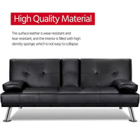Canapé-lit futon inclinable moderne Yaheetech en simili-cuir