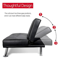 Canapé-lit futon inclinable moderne Yaheetech en simili-cuir