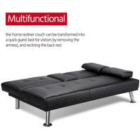 Canapé-lit futon inclinable moderne Yaheetech en simili-cuir