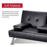 Canapé-lit futon inclinable moderne Yaheetech en simili-cuir