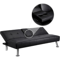 Canapé-lit futon inclinable moderne Yaheetech en simili-cuir