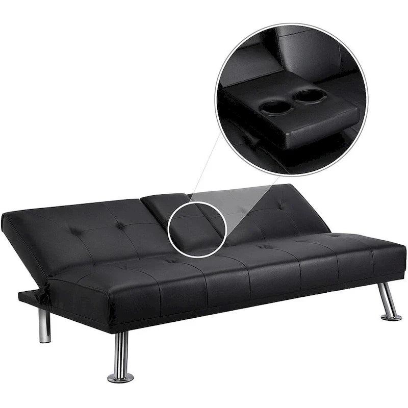 Canapé-lit futon inclinable moderne Yaheetech en simili-cuir