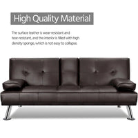 Canapé-lit futon inclinable moderne Yaheetech en simili-cuir