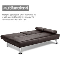 Canapé-lit futon inclinable moderne Yaheetech en simili-cuir