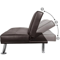 Canapé-lit futon inclinable moderne Yaheetech en simili-cuir