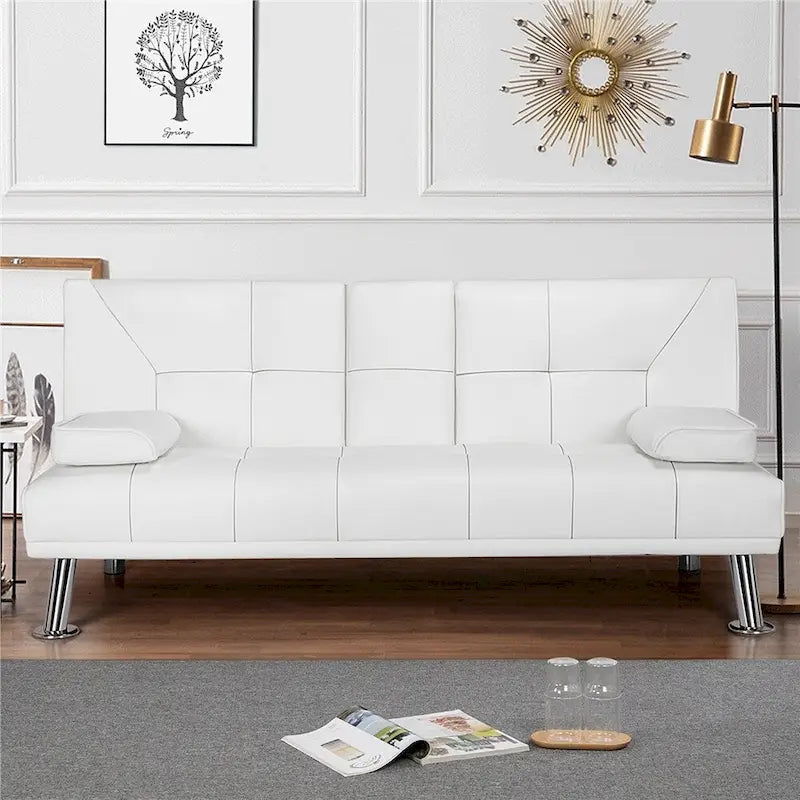 Canapé-lit futon inclinable moderne Yaheetech en simili-cuir