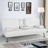 Canapé-lit futon inclinable moderne Yaheetech en simili-cuir
