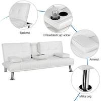 Canapé-lit futon inclinable moderne Yaheetech en simili-cuir