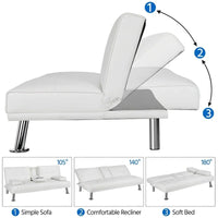 Canapé-lit futon inclinable moderne Yaheetech en simili-cuir
