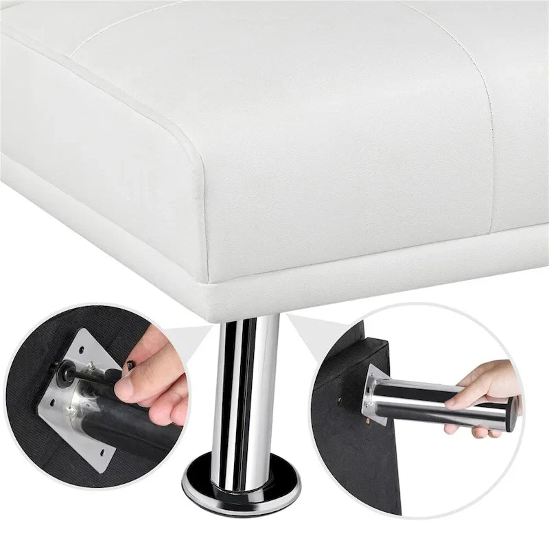 Canapé-lit futon inclinable moderne Yaheetech en simili-cuir