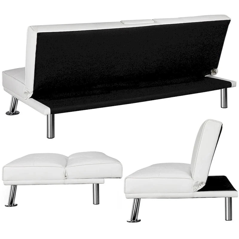 Canapé-lit futon inclinable moderne Yaheetech en simili-cuir