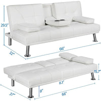 Canapé-lit futon inclinable moderne Yaheetech en simili-cuir