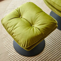 Fauteuil de relaxation pivotant en velours avec ottoman