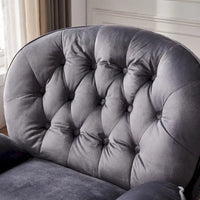 Fauteuil de relaxation pivotant en velours avec ottoman