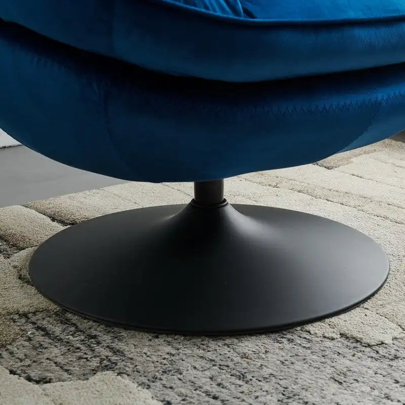 Fauteuil de relaxation pivotant en velours avec ottoman