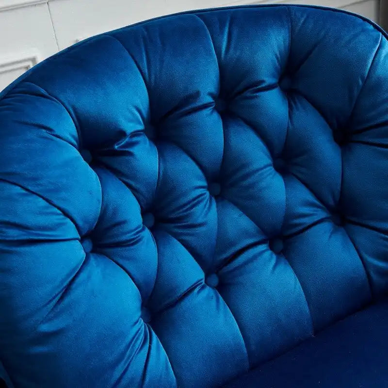 Fauteuil de relaxation pivotant en velours avec ottoman