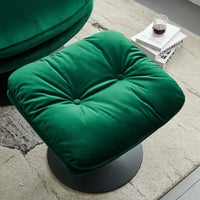 Fauteuil de relaxation pivotant en velours avec ottoman