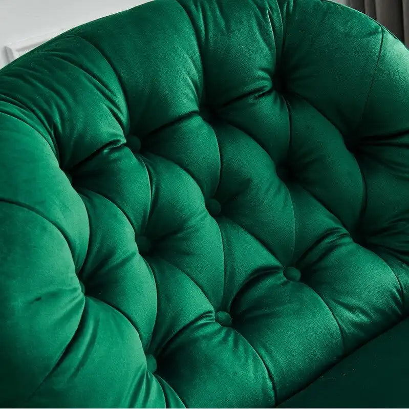 Fauteuil de relaxation pivotant en velours avec ottoman