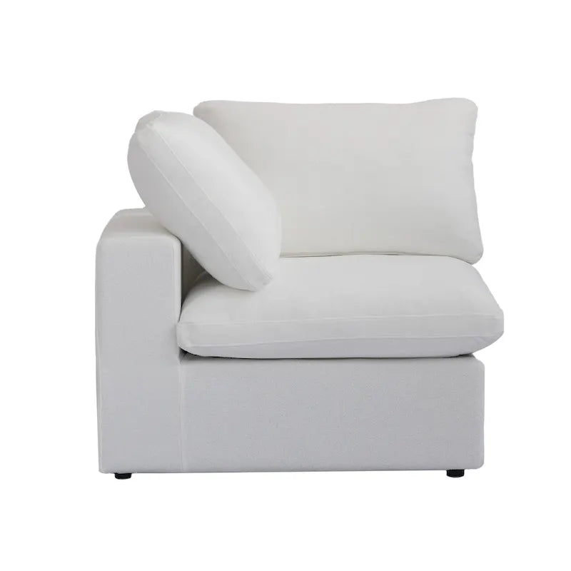 Canapé Sectionnel d'Angle Commix Garni de Plumes 5 places avec Pouf