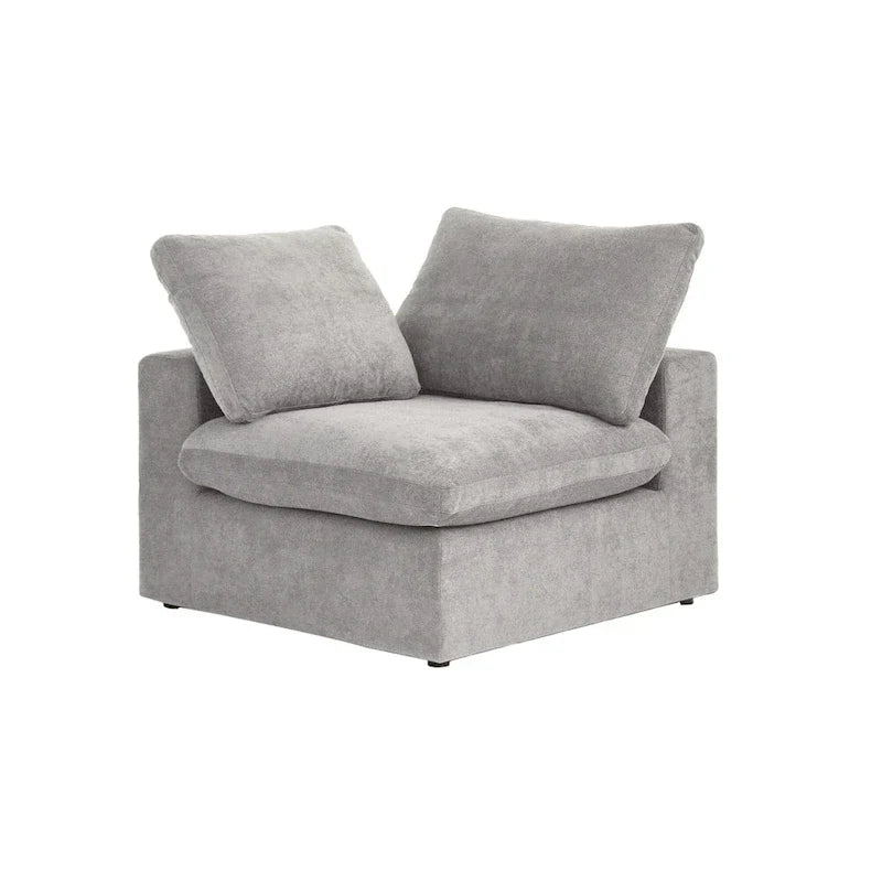 Canapé Sectionnel d'Angle Commix Garni de Plumes 5 places avec Pouf
