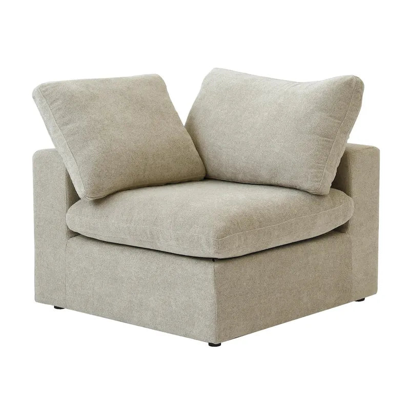 Canapé Sectionnel d'Angle Commix Garni de Plumes 5 places avec Pouf