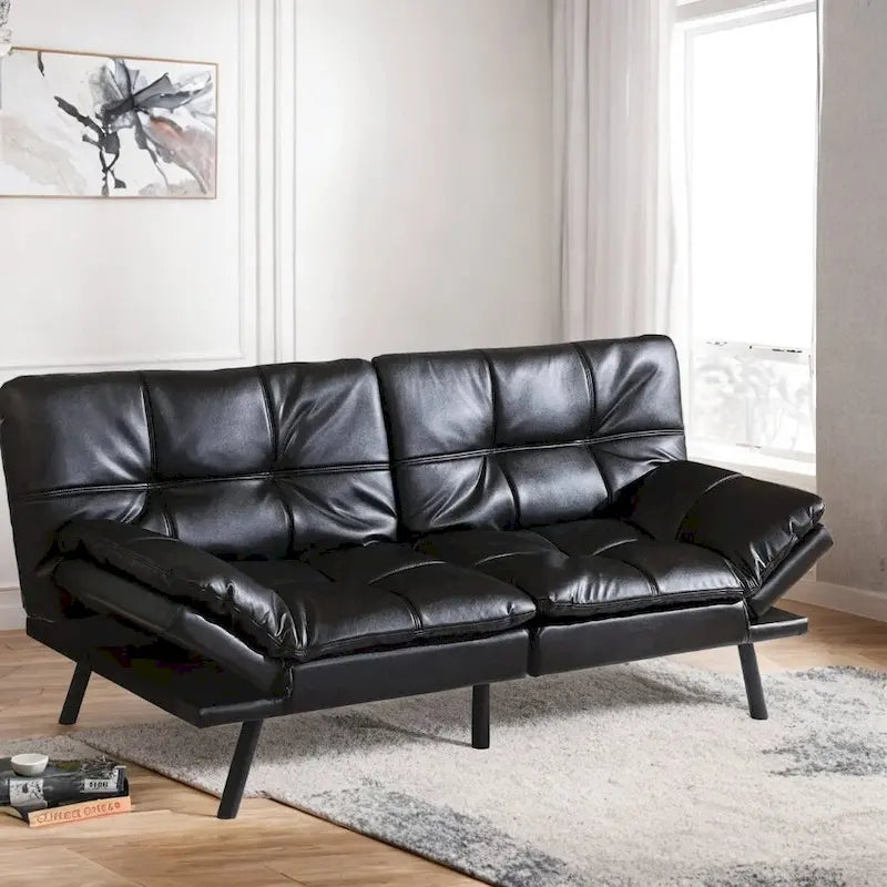 Canapé-lit futon, ensembles futon canapé en similicuir à mémoire de forme, canapé lit de repos convertible, causeuse canapé-lit pour petit espace
