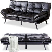 Canapé-lit futon, ensembles futon canapé en similicuir à mémoire de forme, canapé lit de repos convertible, causeuse canapé-lit pour petit espace
