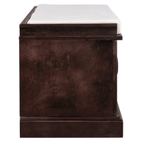 Banc à Chaussures de Rangement avec 2 Tiroirs, 2 Armoires et Coussin Amovible
