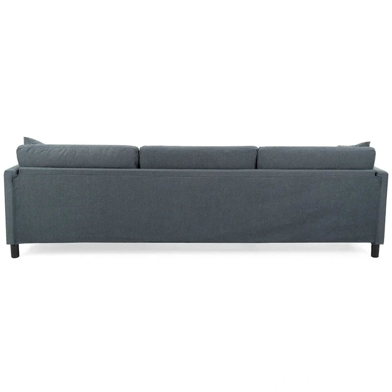 Canapé sectionnel moderne en tissu 108 pouces avec pouf et coussins