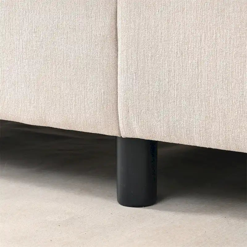 Canapé sectionnel moderne en tissu 108 pouces avec pouf et coussins