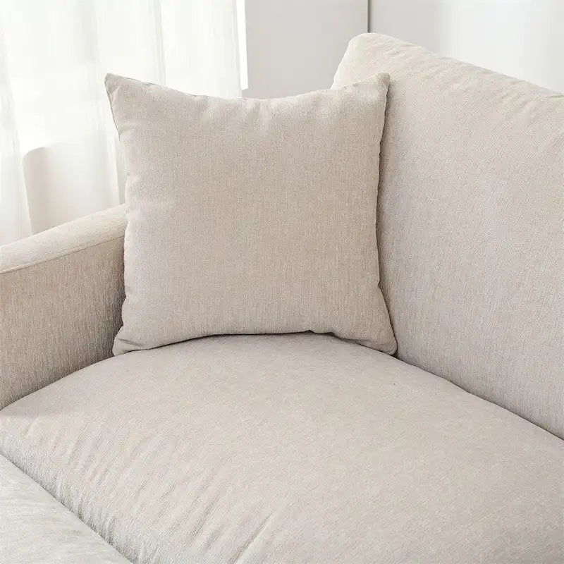 Canapé sectionnel moderne en tissu 108 pouces avec pouf et coussins