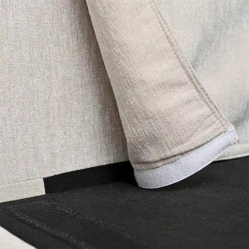 Canapé sectionnel moderne en tissu 108 pouces avec pouf et coussins
