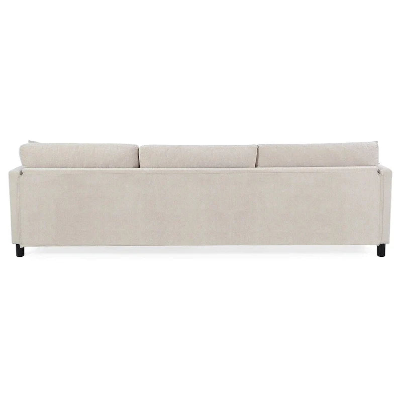 Canapé sectionnel moderne en tissu 108 pouces avec pouf et coussins