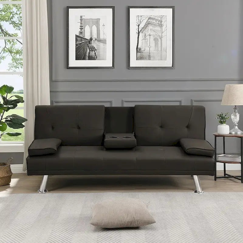 Canapé convertible moderne réglable - Canapé double inclinable en similicuir