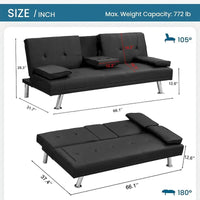 Canapé convertible moderne réglable - Canapé double inclinable en similicuir