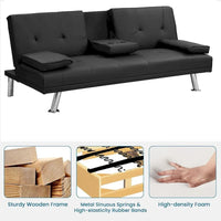 Canapé convertible moderne réglable - Canapé double inclinable en similicuir