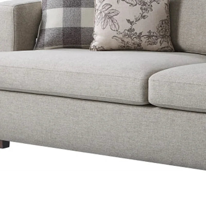 HomeRoots Canapé et coussins de canapé en tissu beige de 92 po avec pieds bruns - 92