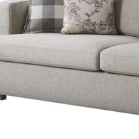 HomeRoots Canapé et coussins de canapé en tissu beige de 92 po avec pieds bruns - 92