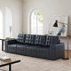 Ottoman en cuir véritable Aurora avec capitonnage de HULALA HOME