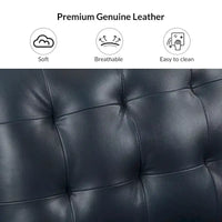 Ottoman en cuir véritable Aurora avec capitonnage de HULALA HOME