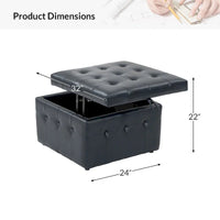 Ottoman en cuir véritable Aurora avec capitonnage de HULALA HOME