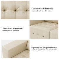 Ottoman en cuir véritable Aurora avec capitonnage de HULALA HOME