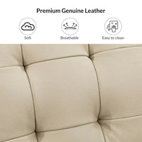 Ottoman en cuir véritable Aurora avec capitonnage de HULALA HOME