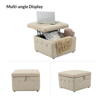 Ottoman en cuir véritable Aurora avec capitonnage de HULALA HOME