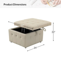 Ottoman en cuir véritable Aurora avec capitonnage de HULALA HOME