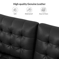 Ottoman en cuir véritable Aurora avec capitonnage de HULALA HOME
