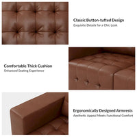 Ottoman en cuir véritable Aurora avec capitonnage de HULALA HOME